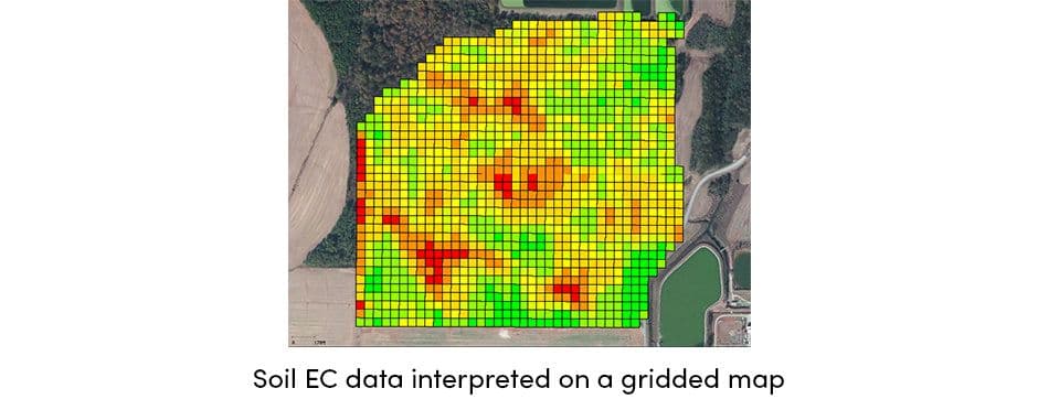 Soil ec data on map