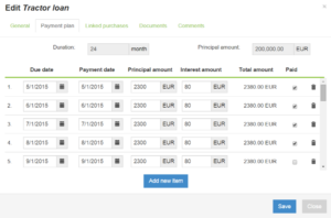 Populating loan’s payment plan