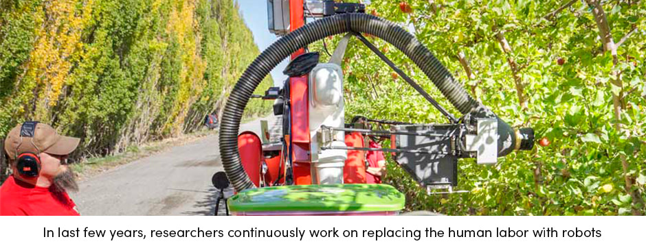 Harvesting replacing Humans with Robots