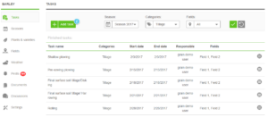 predefined tillage practices in AGRIVI farm management software