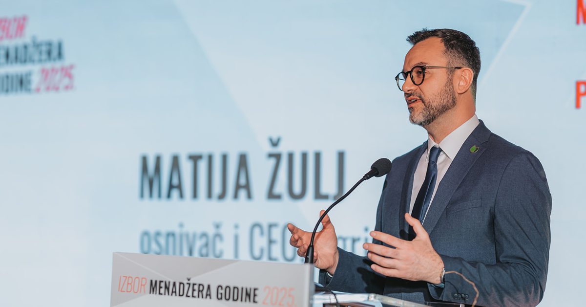 Matija Žulj, menadžer godine 2025., govori na dodjeli HUM-CROMA nagrada
