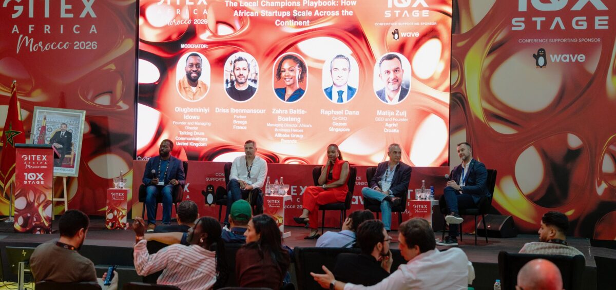 AGRIVI CEO Matija Zulj speaking at GITEX Africa 2026 panel discussion on scaling digital agriculture across the African continent