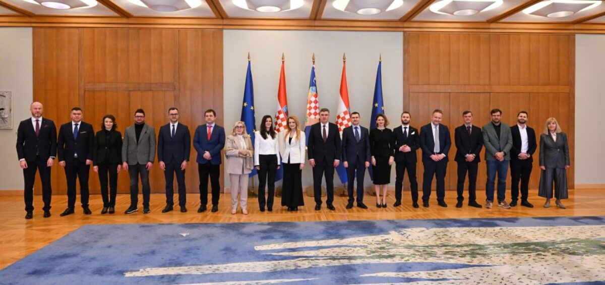 Laureati nagrade Menadžer godine 2025. u Uredu predsjednika Republike Hrvatske u Zagrebu.