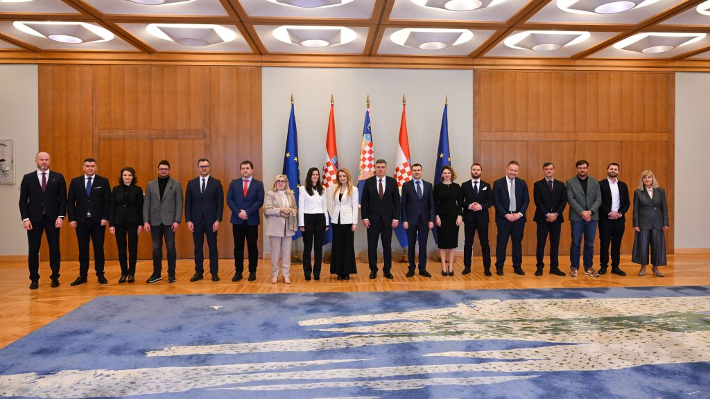 Laureati nagrade Menadžer godine 2025. u Uredu predsjednika Republike Hrvatske u Zagrebu.