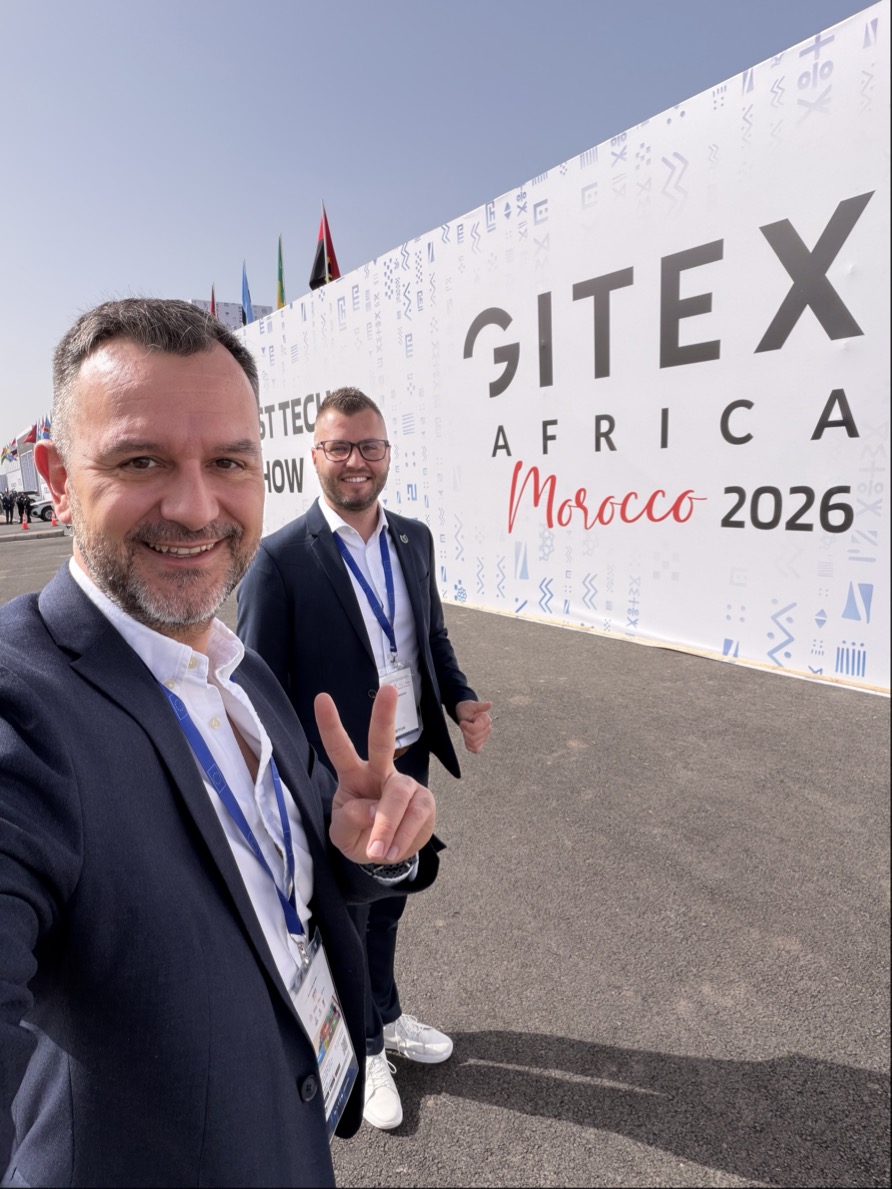 AGRIVI team at GITEX Africa 2026 entrance in Marrakech, Morocco, reinforcing long-term commitment to the African market