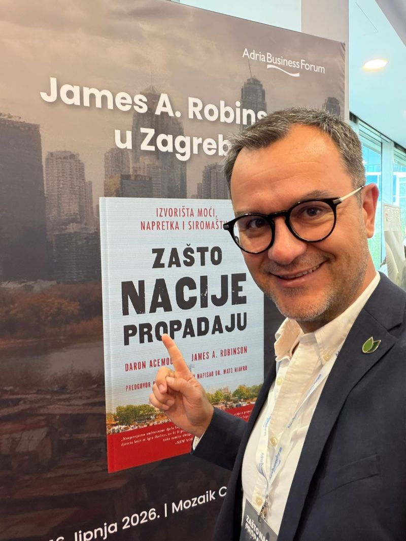 AGRIVI CEO Matija Zulj at the James A. Robinson Why Nations Fail event in Zagreb, 2026